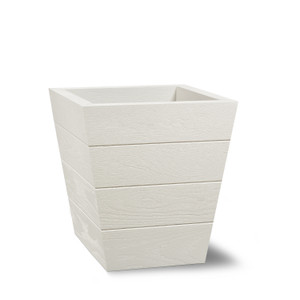 Madera Fiberglass Tapered Square Planter in white semi-gloss