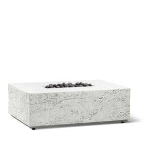Coral Fire Table in chalk finish on white background