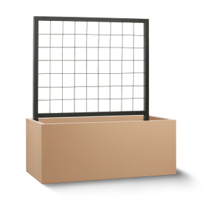Urban Fiberglass Mocha Rectangular Planter with powder coated steel trellis Urban Fiberglass Mocha Rectangular Planter with powder coated steel trellis