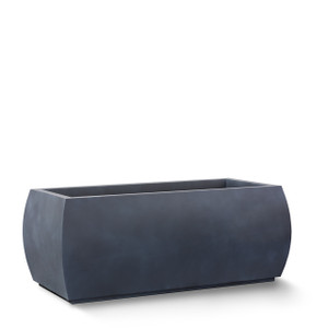 Kahn Rectangular Fiberstone Planter in zinc finish with white background Kahn Rectangular Fiberstone Planter in zinc finish with white background