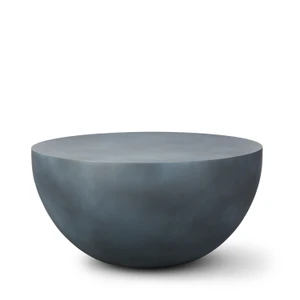 Leucadia Coffee Table 33"Dia x 16"H  Zinc Finish on white backgound