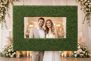 UV Outdoor Rated Boxwood Living Wall and Event Frame