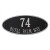 Madison Oval Address Plaque with black background silver lettering
