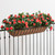 English Garden Railing Basket on black railing with flowers