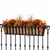 Venetian Railing Planter with copper liner filled with fall foliage