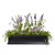 Black Fiberglass Laguna Window Box with lavender flower arrangement.