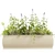 Barrel Fiberstone Window Box with floral arrangement in Natural Finish.