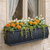 Barrel Fiberstone Window Box in Zinc finish mounted under a window