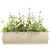Barrel Fiberstone Window Box with floral arrangement in Natural Finish.