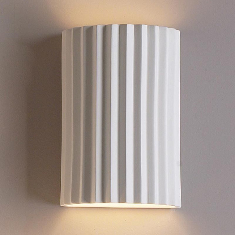 Pleated Geometric Wall Sconce in bisque