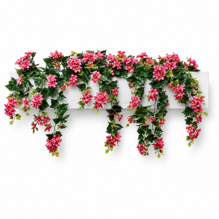 Outdoor Rated Fuchsia Bougainvillea recipe arranged in a white window box