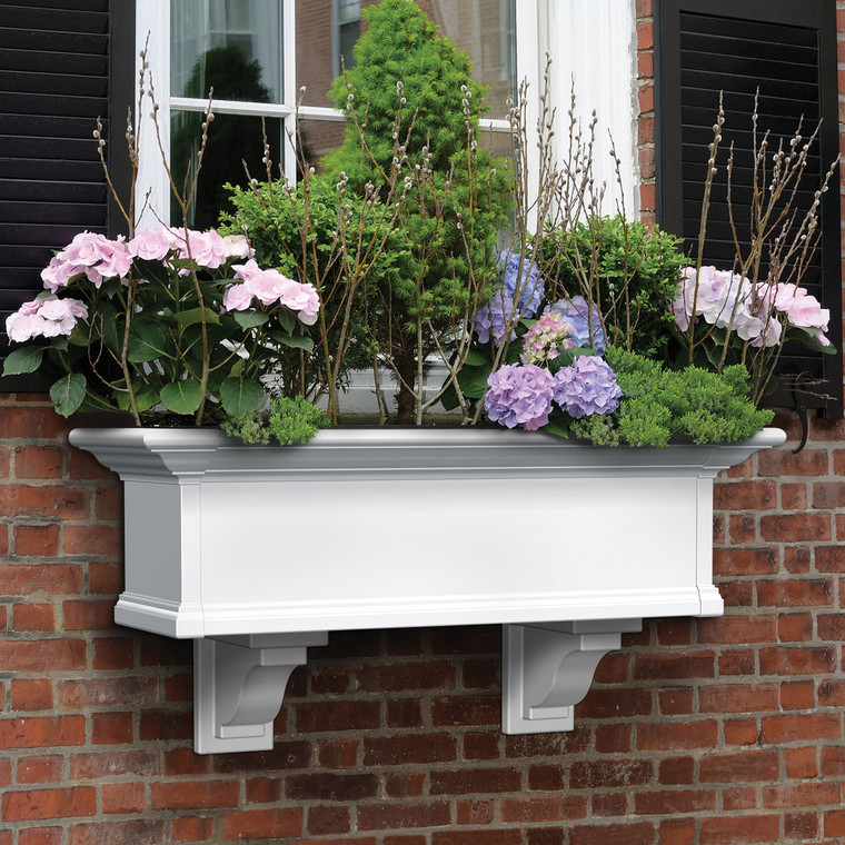 Provincial Vinyl Window Box Kit 36" mounted to a wall