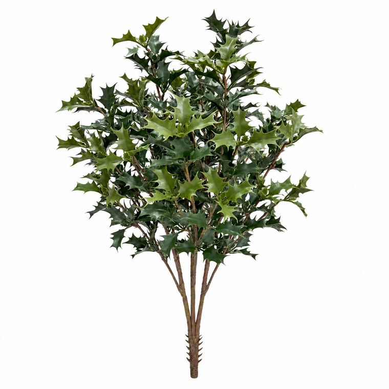 40" UV Rated Artificial Holly Bush on white background