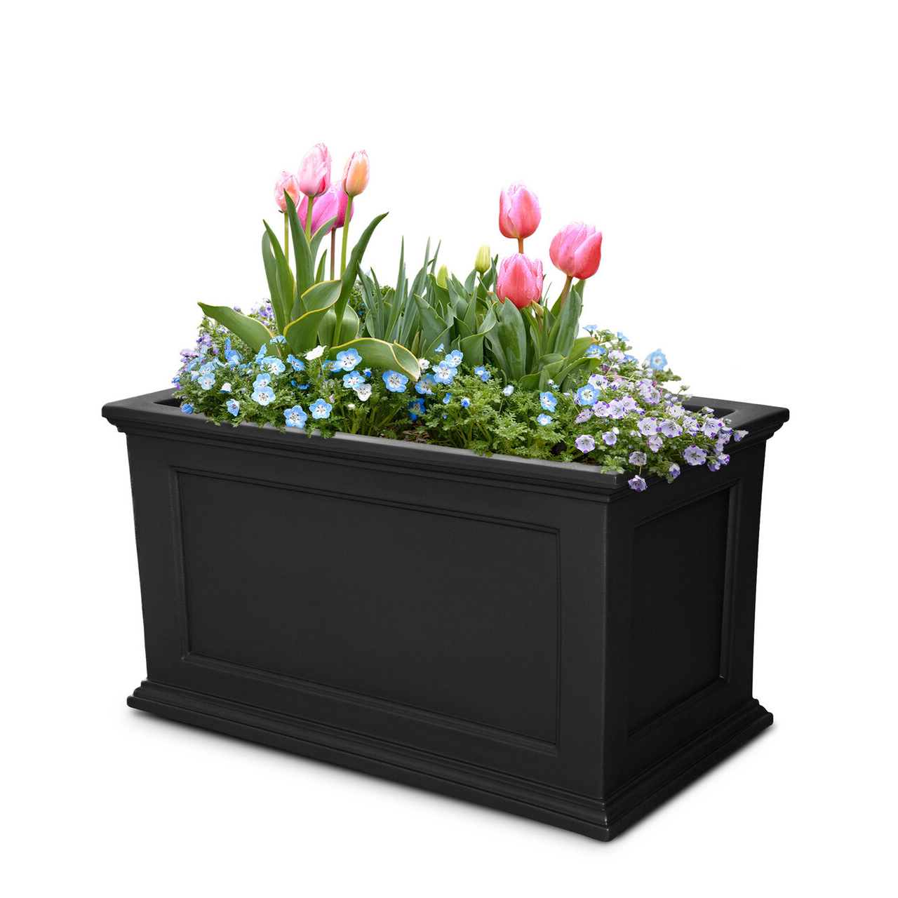 Low maintenance vinyl selection of planters on Hooks and Lattice.  