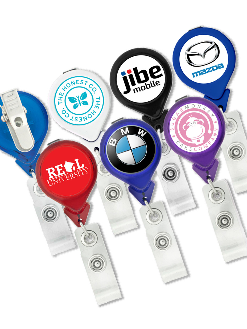 Tear-Drop Badge Reel w/ Swivel Clip, Full Color Print