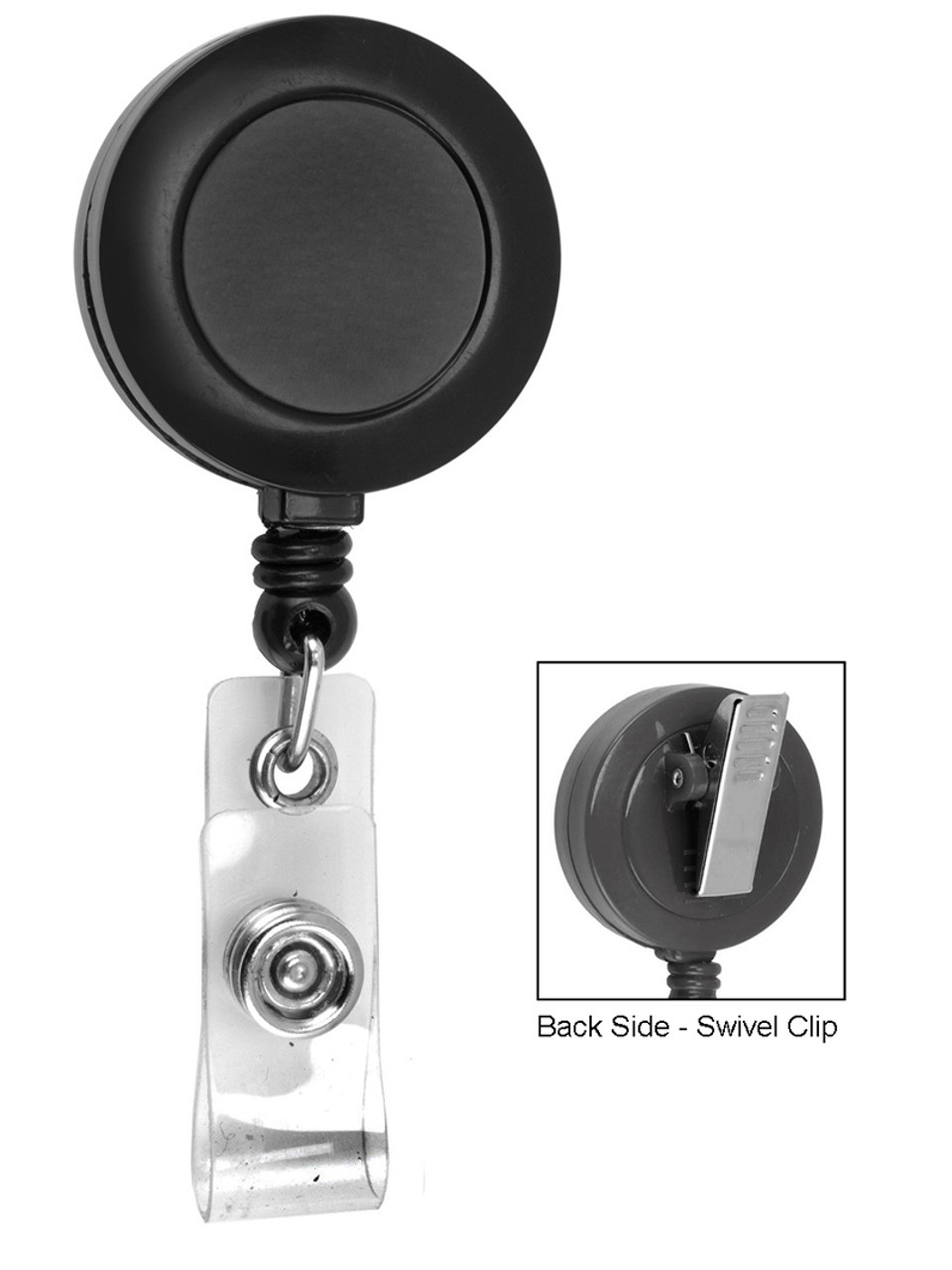 Plain Retractable Badge Reel with PVC Strap & Swivel Alligator Clip - Kenny  Products