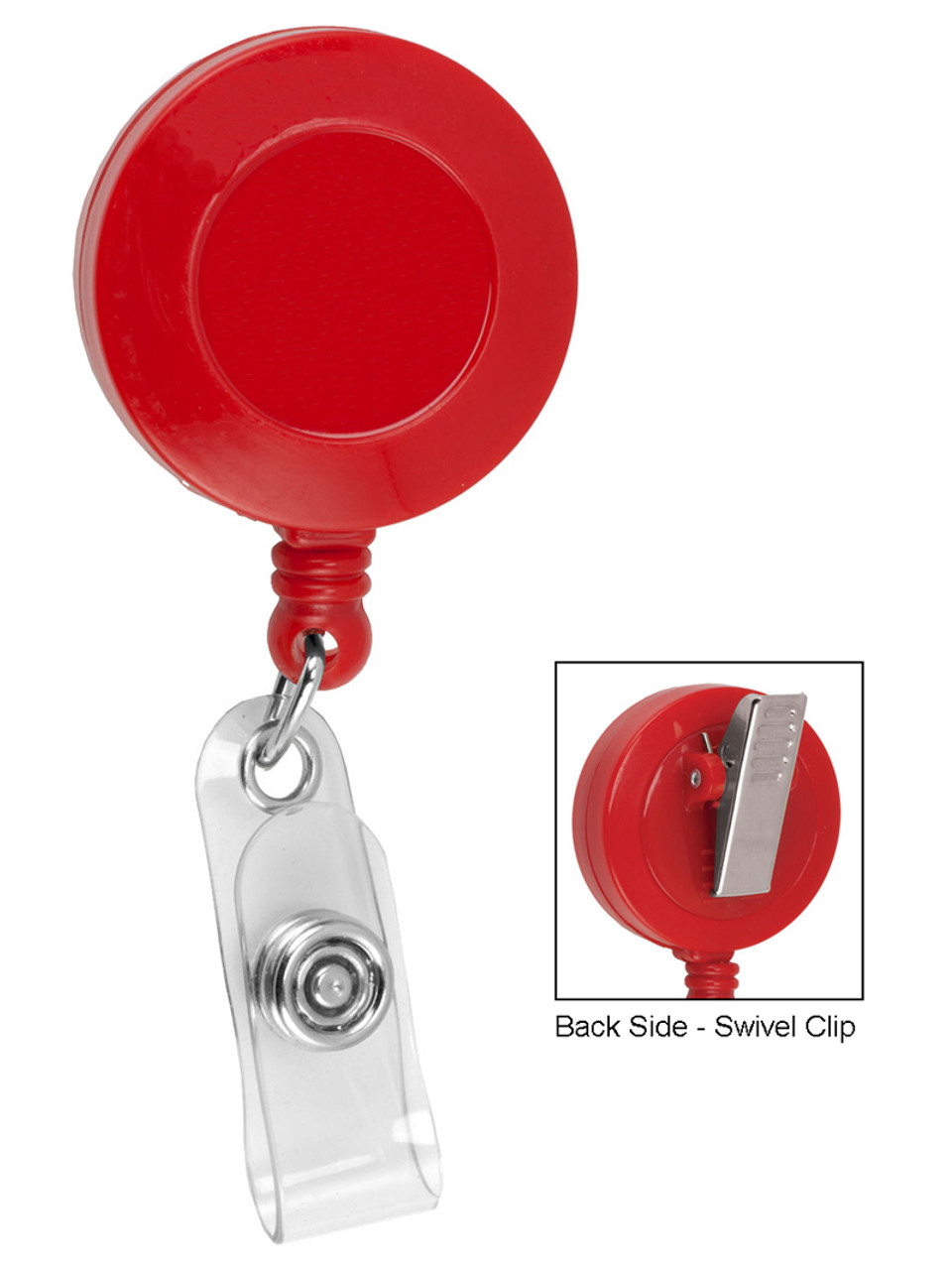 Plain Retractable Badge Reel with PVC Strap & Swivel Alligator Clip