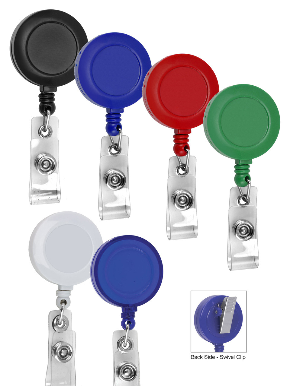 Plain Retractable Badge Reel with PVC Strap & Swivel Alligator Clip - Kenny  Products