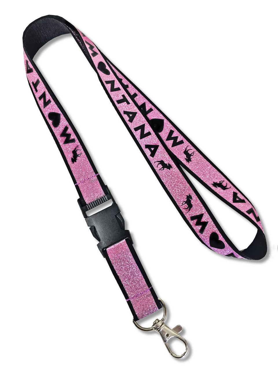 3/4 Wide Printed Glitter Lanyards
