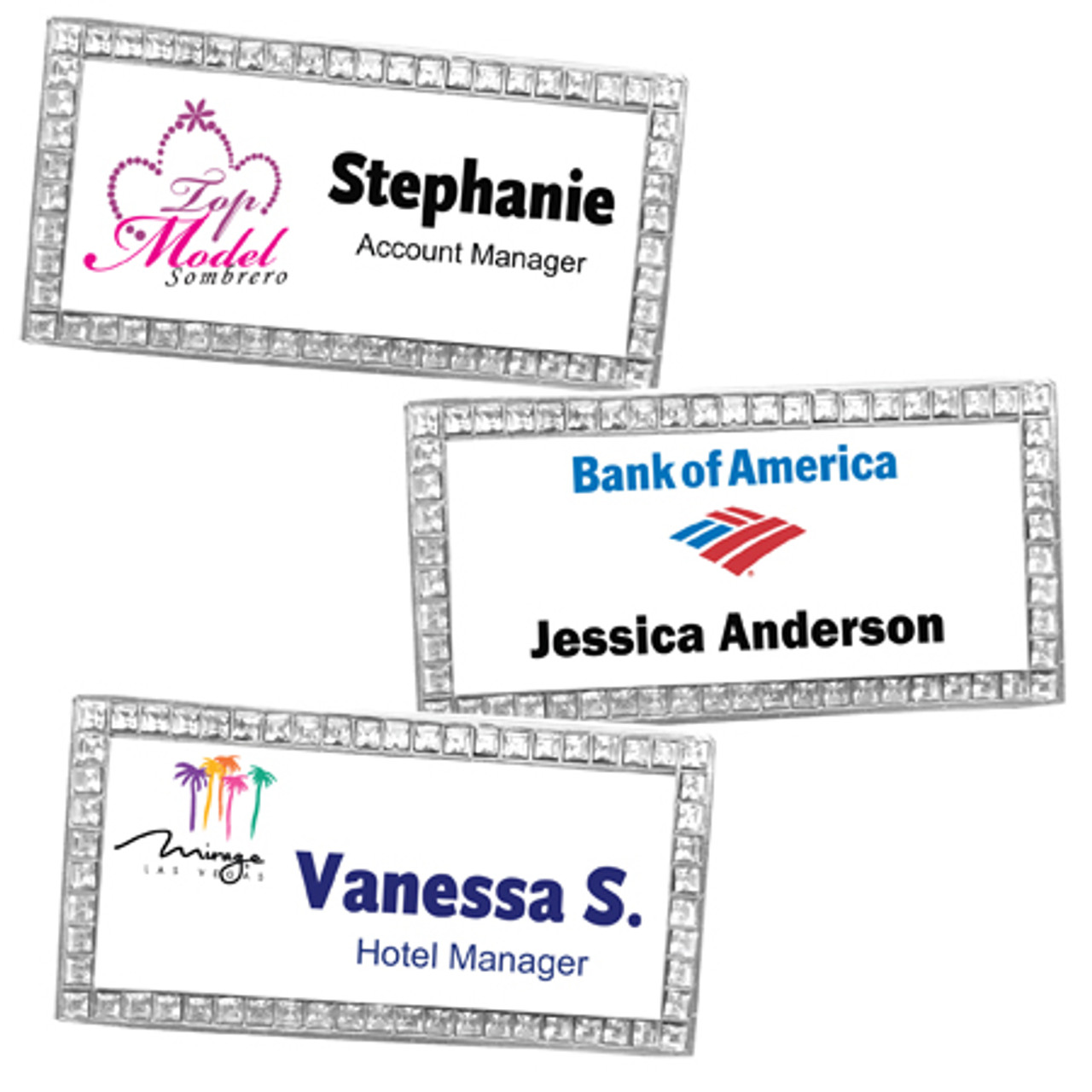 Name Tags - Executive Metal Frame w/ Personalization (1.5x3) - Kenny  Products