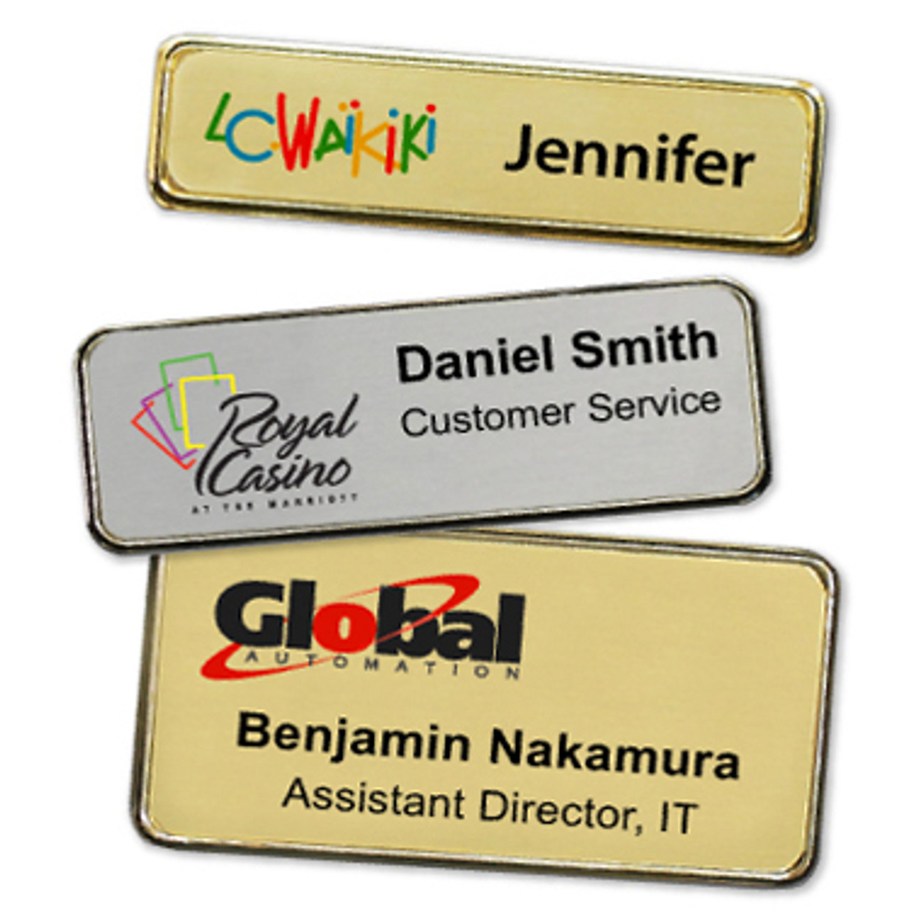 Name Tags - Executive Metal Frame w/ Personalization (1.5x3) - Kenny  Products