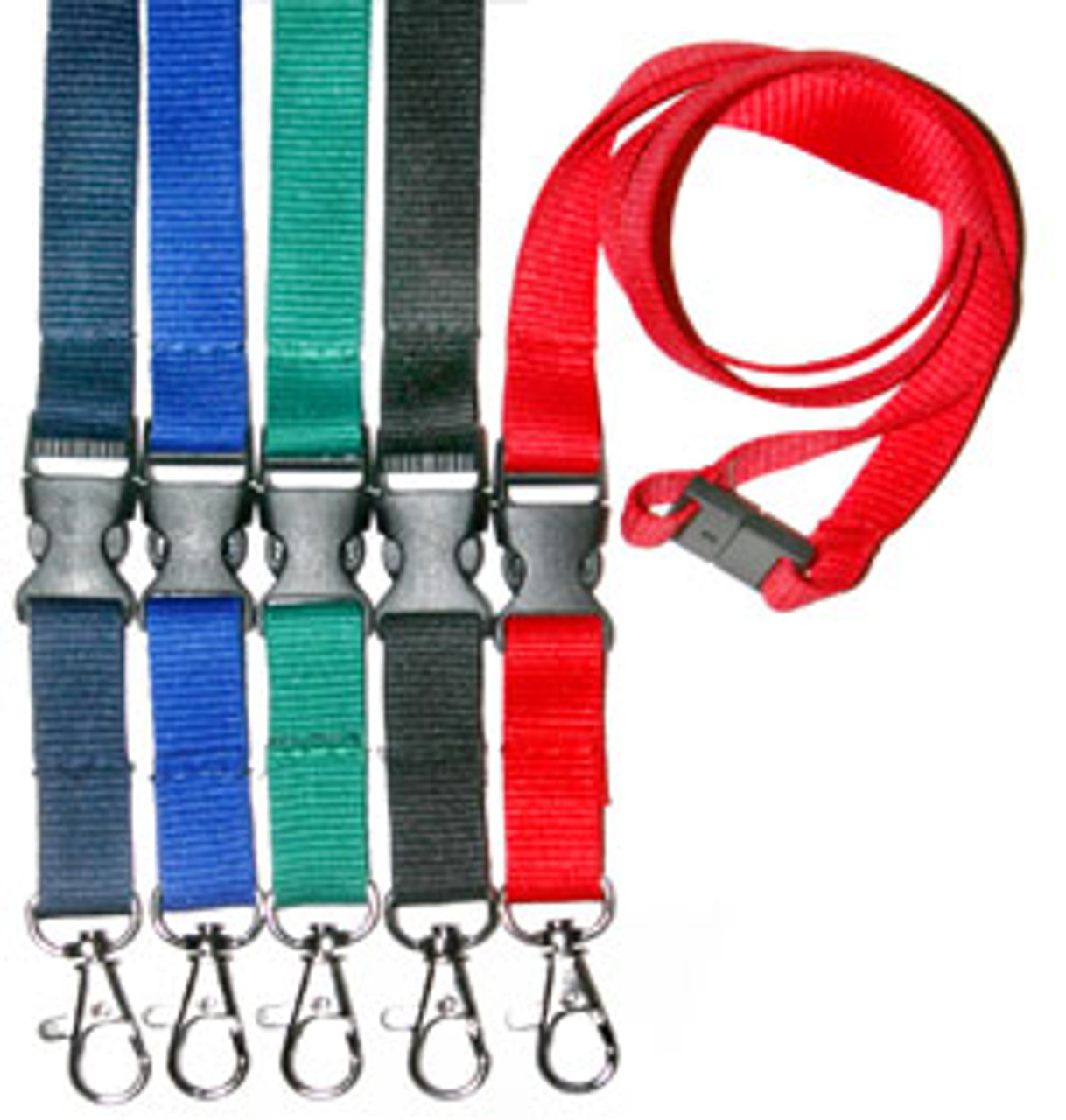 5/8 Wide Flat Lanyard with Safety Breakaway, Release Buckle and