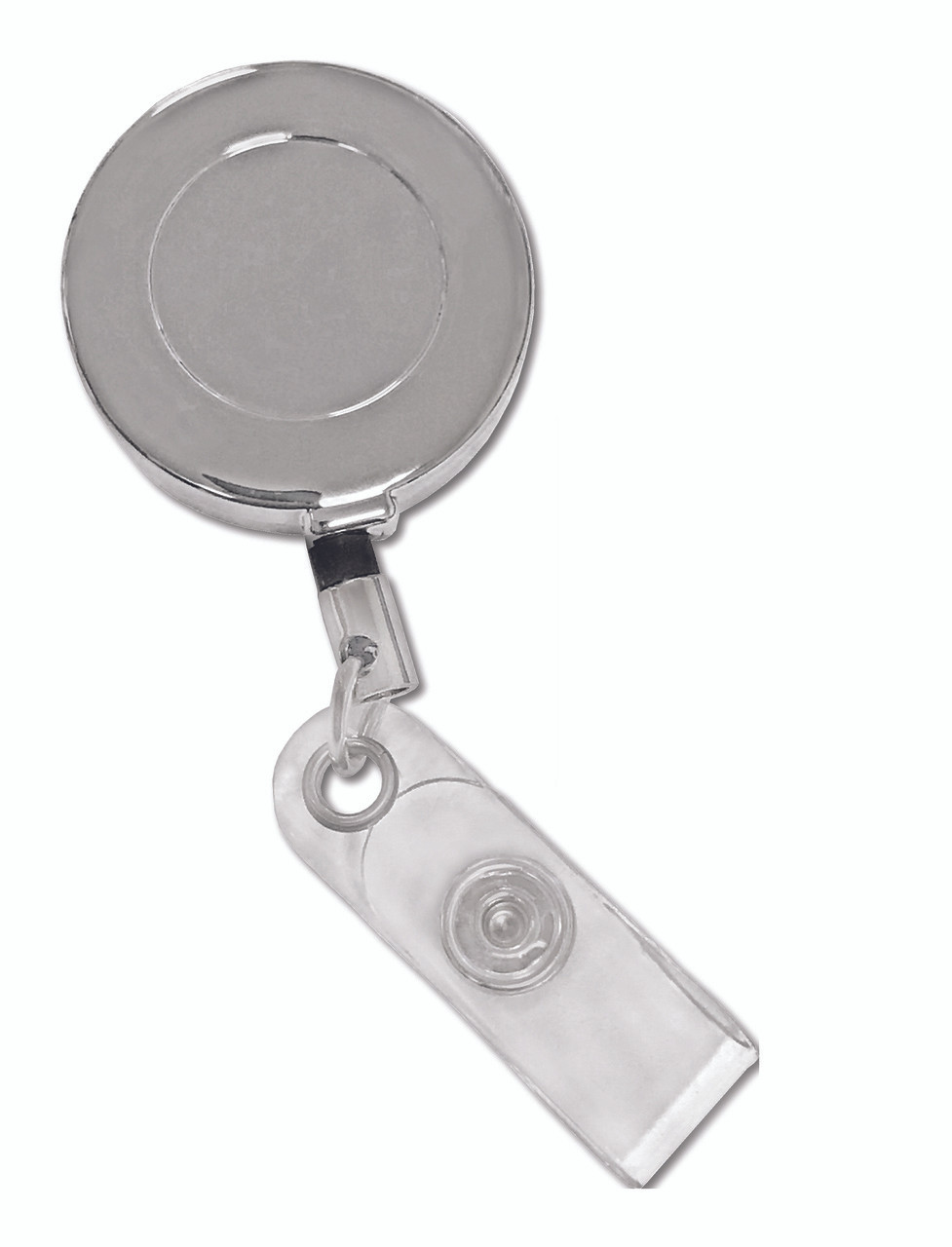Chrome Metal Retractable Badge Reel with Sliding Clip, Plain - Kenny  Products