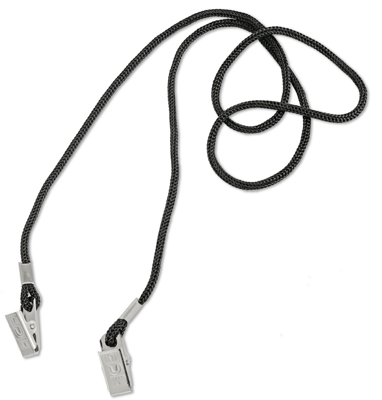 Thin Cord Open Ended Lanyard for Badge, Bulldog Clips