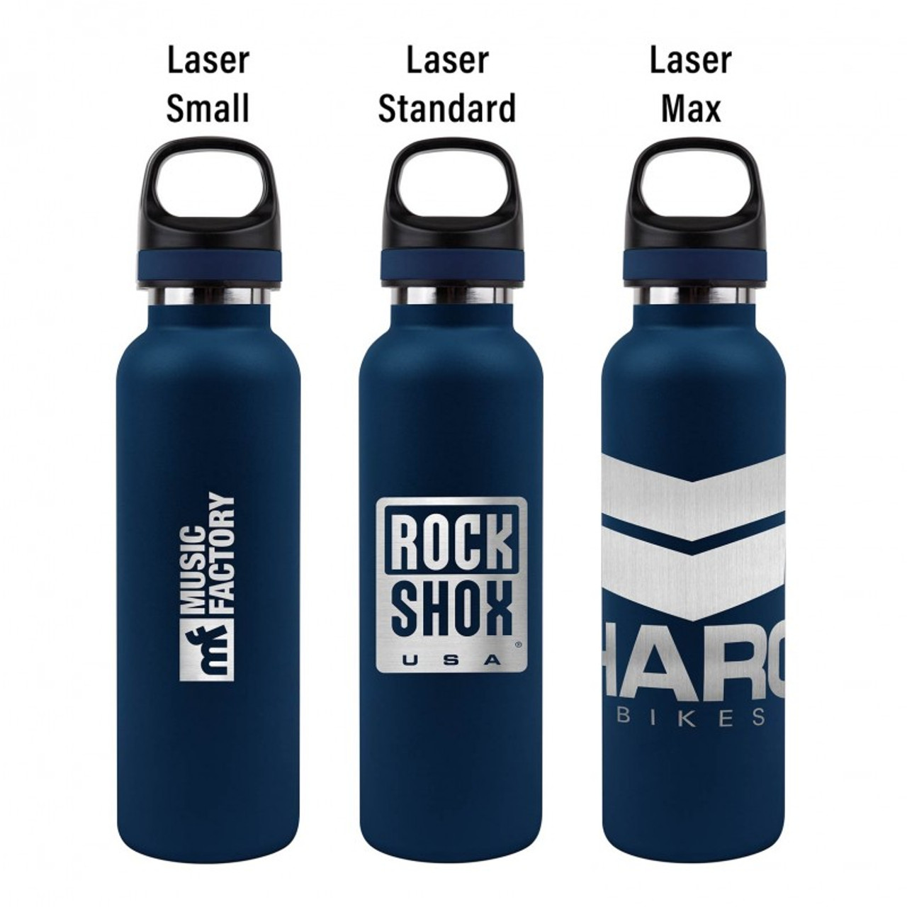 22oz Insulated Water Bottle with Straw - Powder Coated Navy Blue