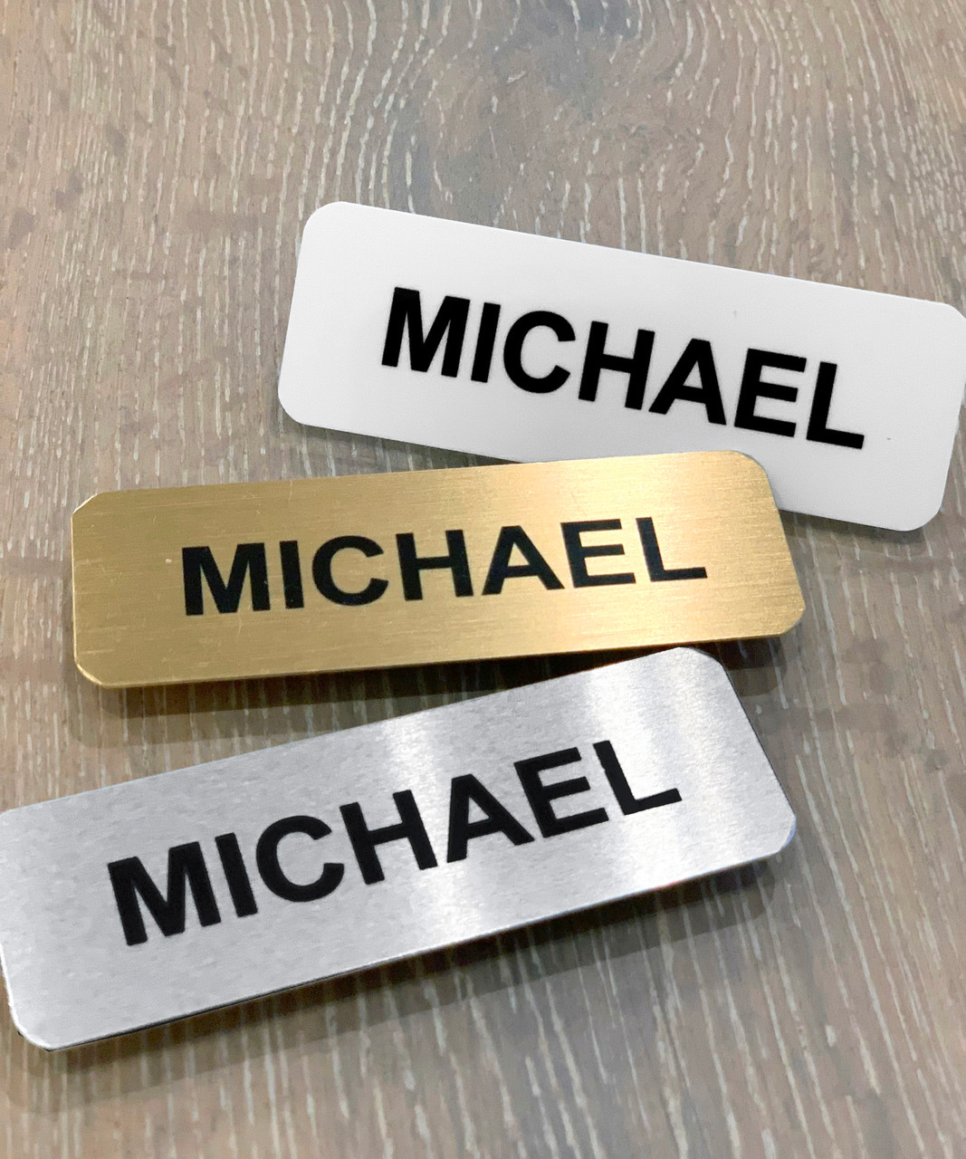 Name Tags - Executive Metal Frame w/ Personalization (0.75x2.75) - Kenny  Products