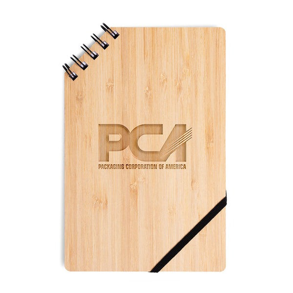 A5 Corner Spiral Bound Journal Book with Bamboo Cover - Kenny Products
