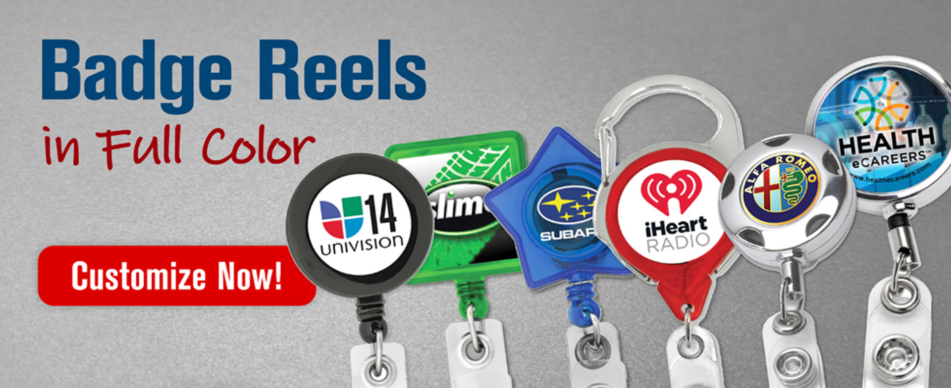 Carabiner Badge Reel with Label - Full-Color Personalization Available