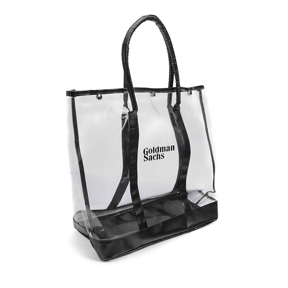 Luxe Button-Top Tote with PU Leather Trim