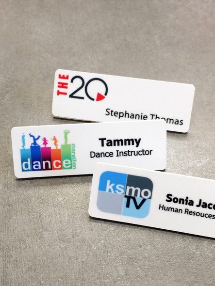 Full Color Plastic Name Tags with Personalization (1"x3")