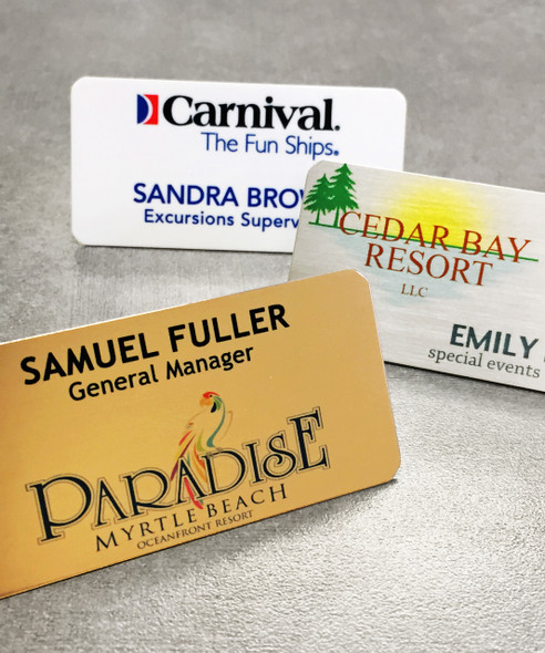 Name Tags - Full Color Aluminum w/ Personalization (1-1/2"x3")