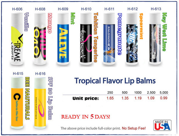 Tropical Flavor Lip Balms