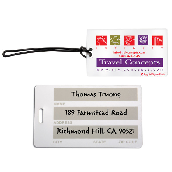 Recycled Standard Size Write-On Surface Luggage Tag