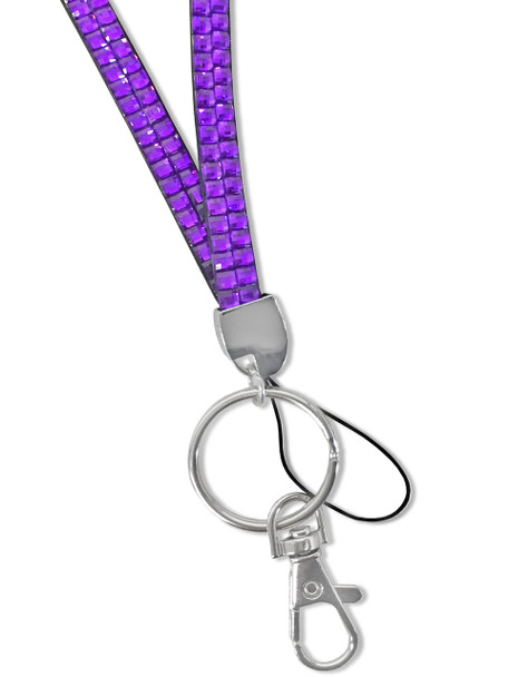 Rhinestone Lanyard - PURPLE