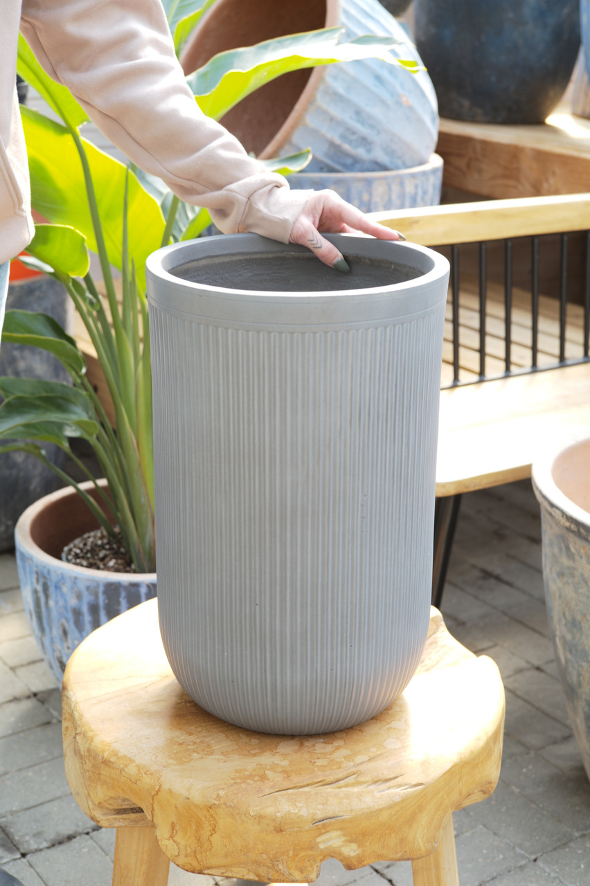 19" Bristol Dura Fiberclay Planter in Zinc
