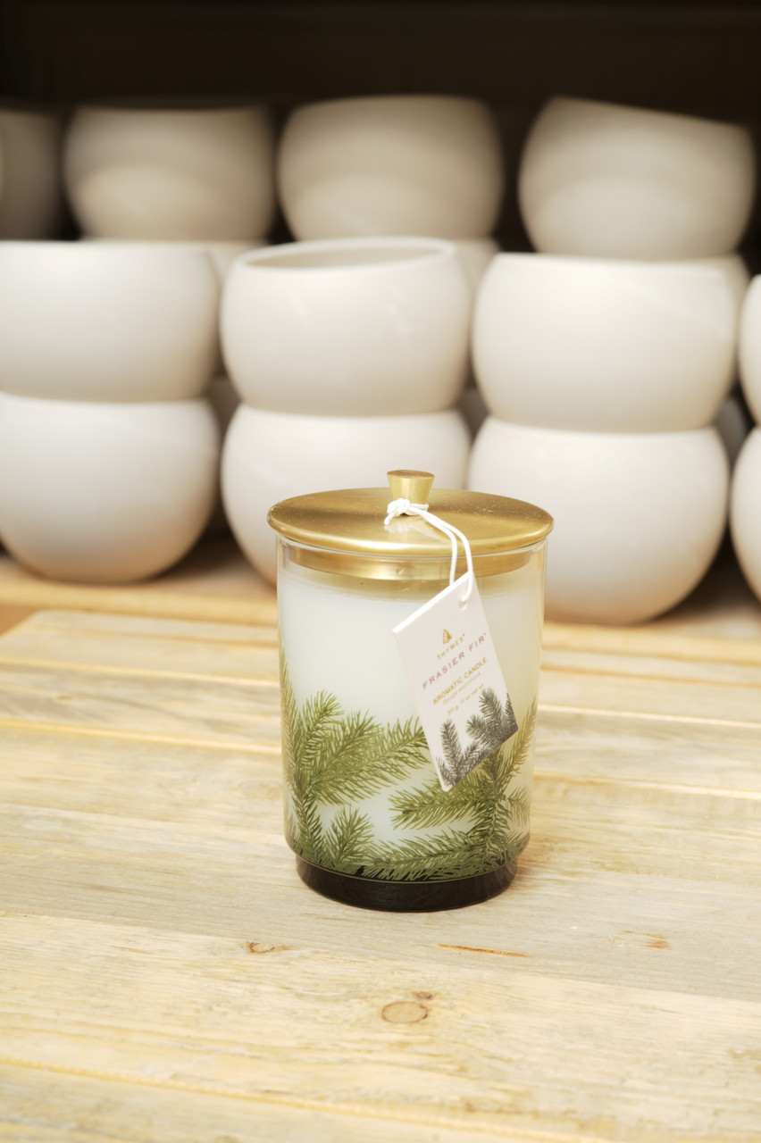 Thymes Frasier Fir Poured Candle, Pine Needle Design