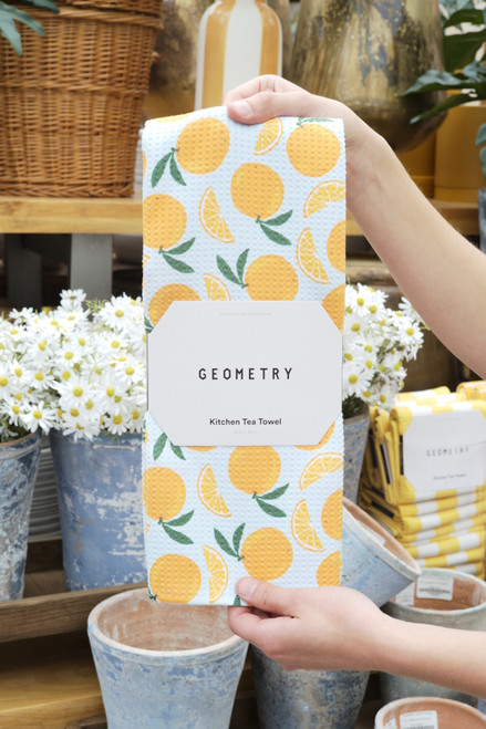 Geometry Sweet Orange Tea Towel
