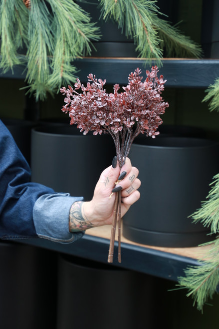 14.5" Dried Flower Bundle in Burgundy