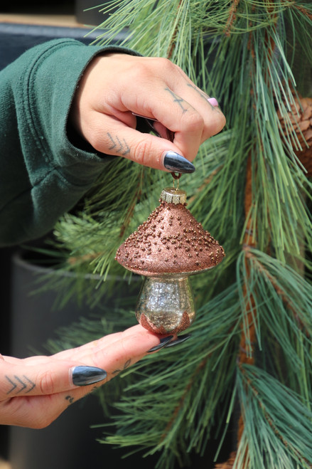 4" Glass Mushroom Ornament