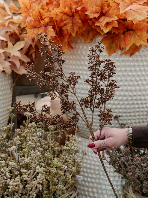 25.5" Glittered Seed Spray in Bronze (Faux)