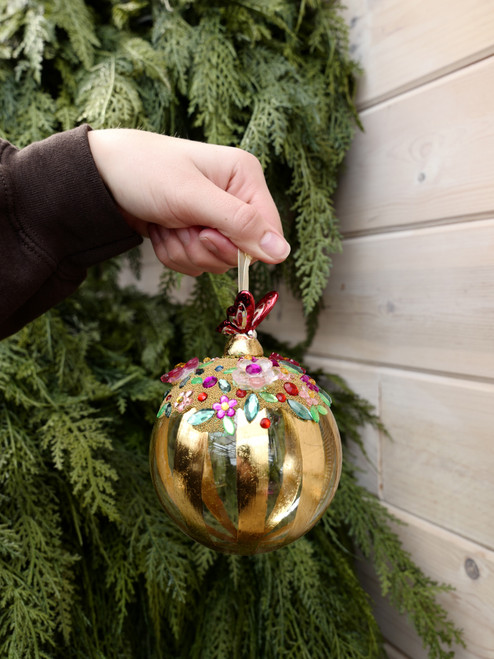 4" Handblown Glass Garden Party Ornament