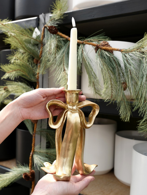 9" Bow Candlestick Holder