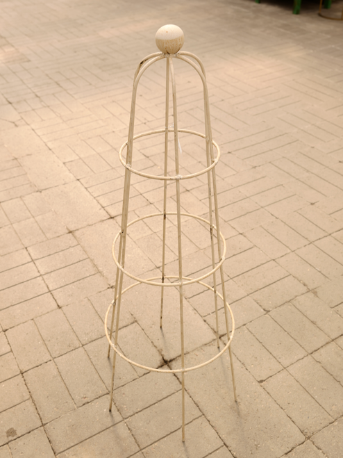 39" Egg Topiary With Ball in White