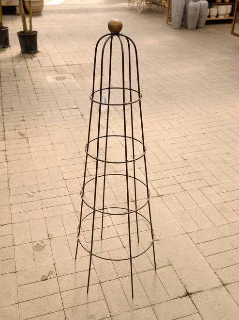 46" Egg Topiary With Ball in Bronze