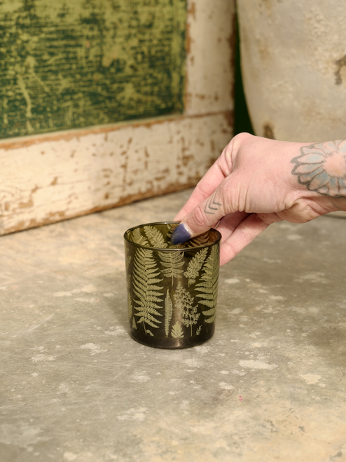 3.5" Glass Fern Votive