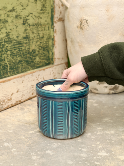 5" Textured Pot in Blue
